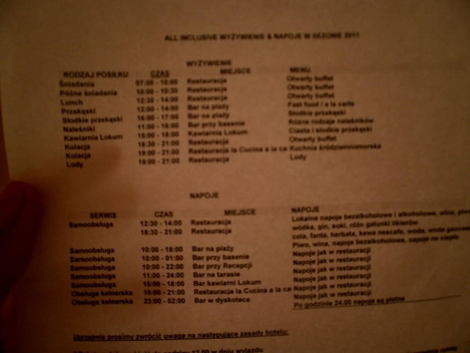 Rozpiska co gdzie zjeść i się napić Hotel Novum Garden Side