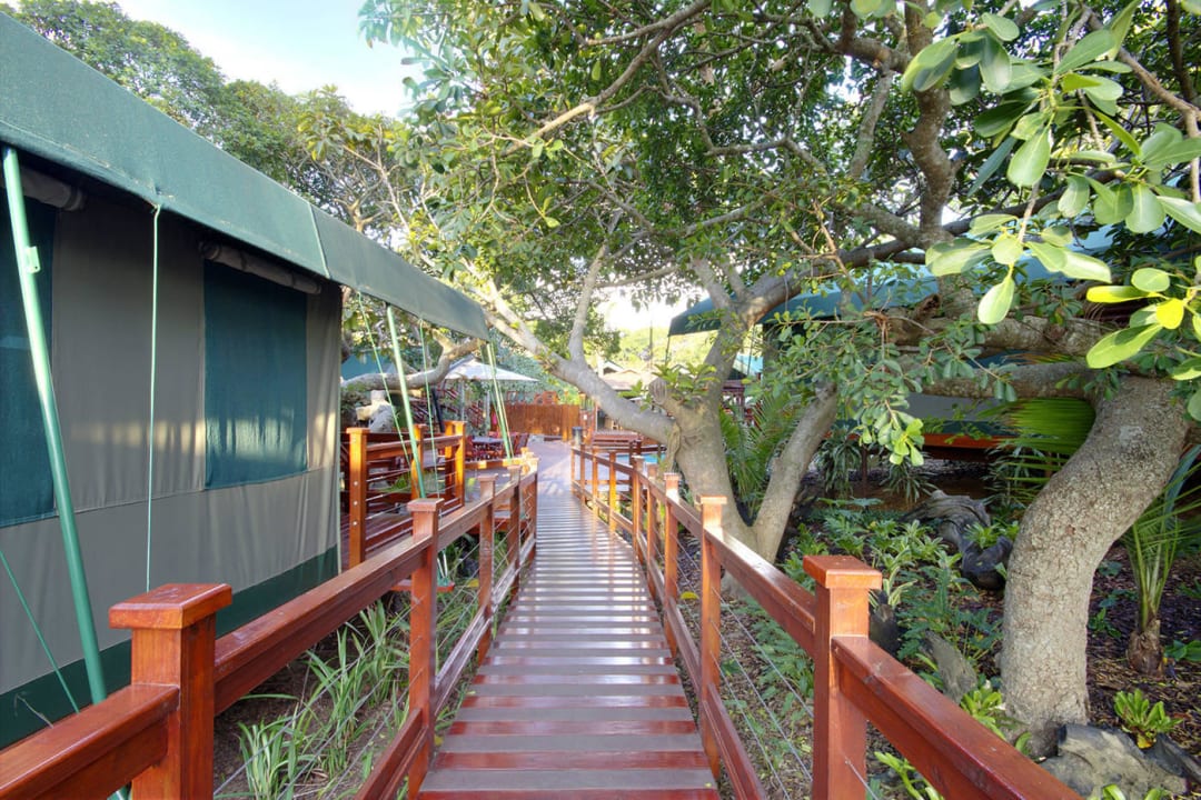 Entrance to tented camp Monzi Safaris Tented Lodge