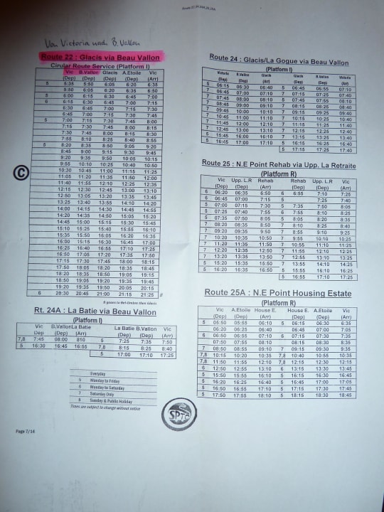 Busfahrplan Berjaya Beau Vallon Bay Resort & Casino