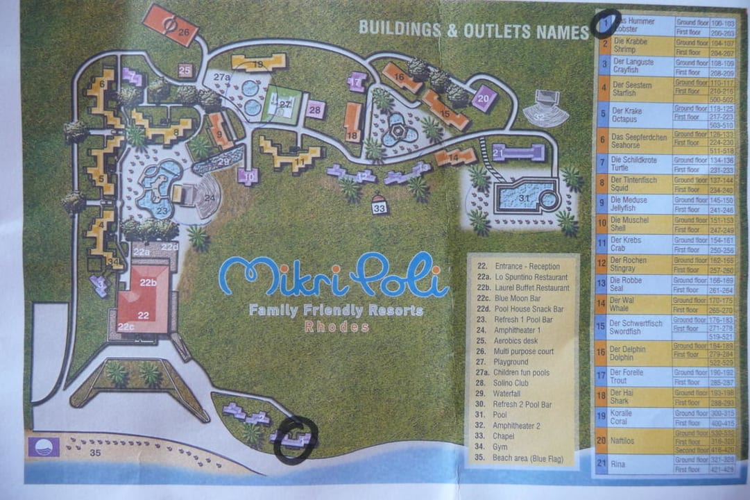 Lageplan der Hotelanlage Atlantica Mikri Poli Rhodes