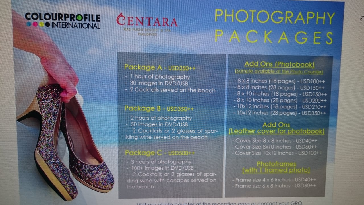 Fotoshooting vor Ort  Centara Ras Fushi Resort & Spa Maldives