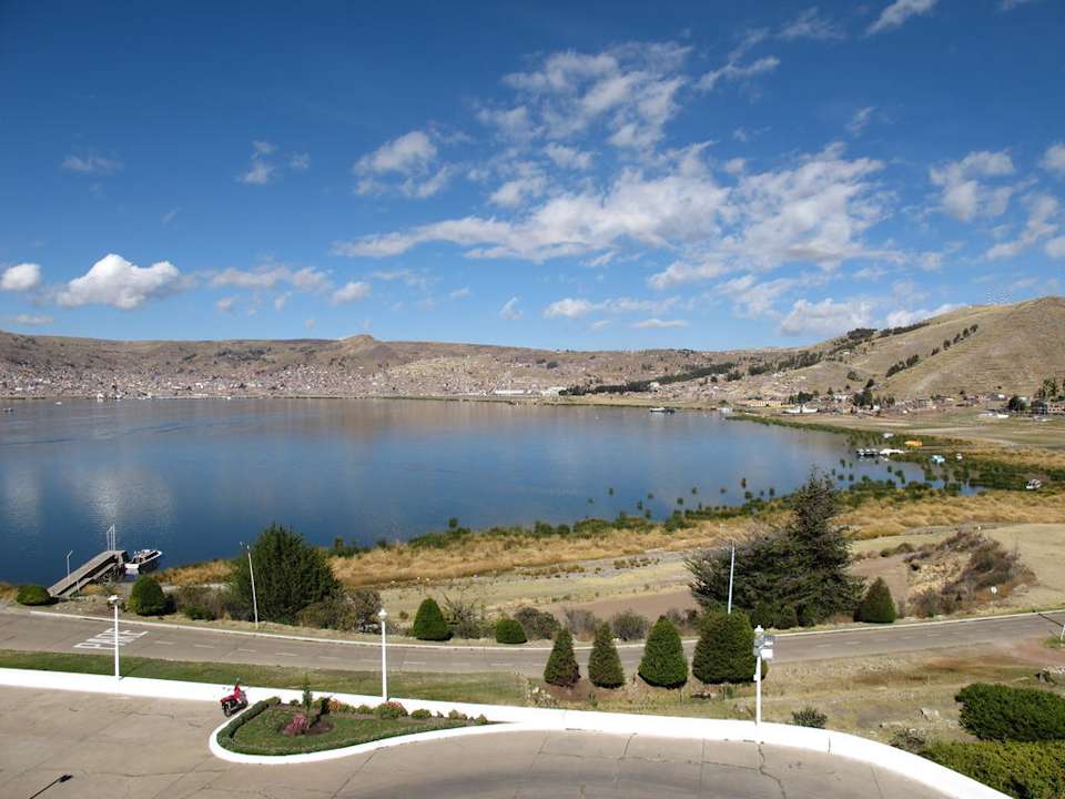 Ausblick auf die Bucht von Puno GHL Hotel Lago Titicaca