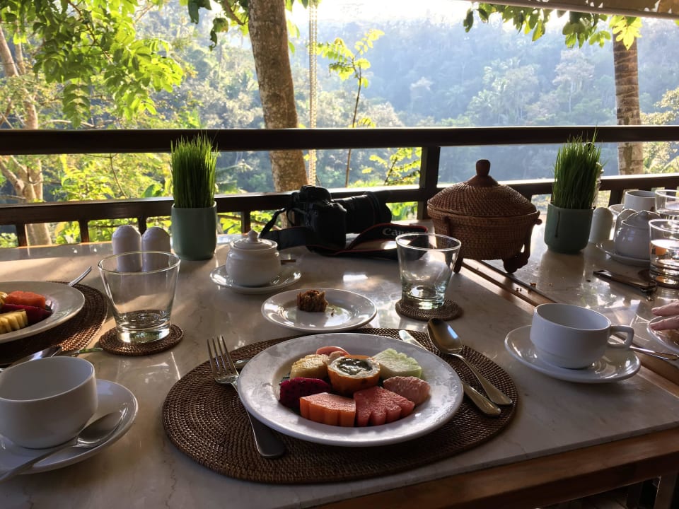 Blick beim Frühstück Komaneka At Tanggayuda