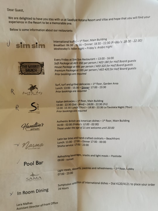 Gastro Saadiyat Rotana Resort &  Villas