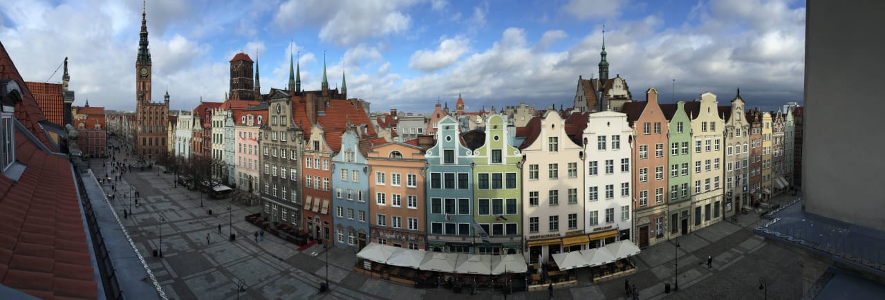 Ausblick von der Dachterrasse des Business Zimmers Hotel Radisson Blu Gdańsk