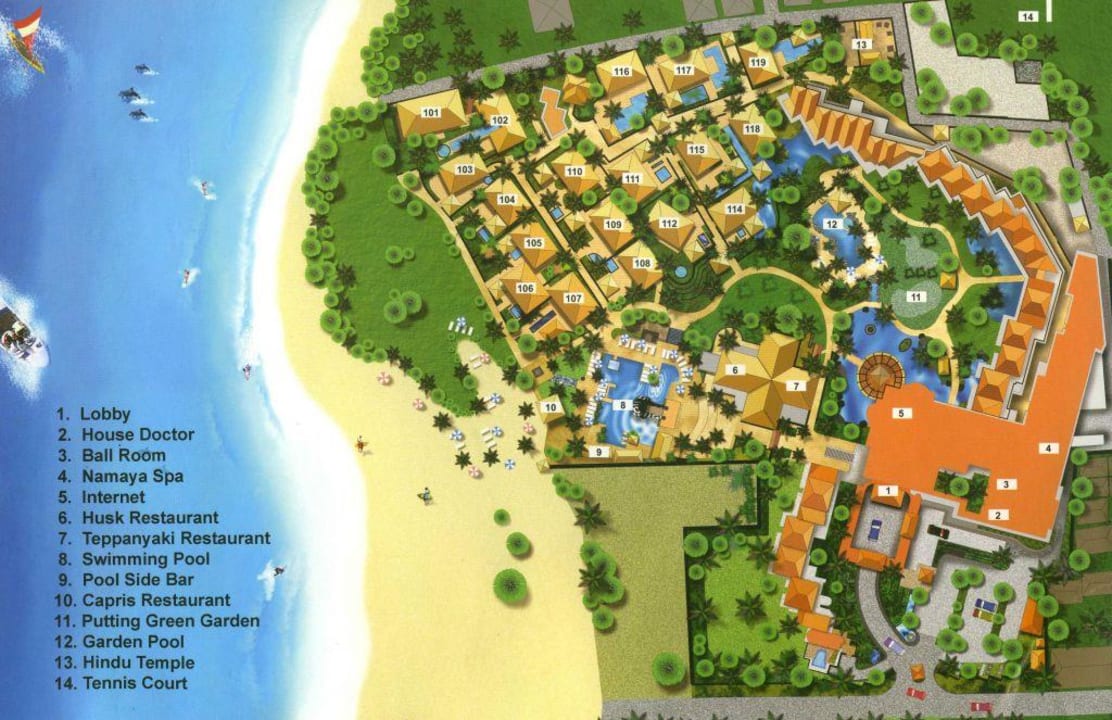 Sofitel Anlage Map The Royal Beach Seminyak Bali - MGallery Collection