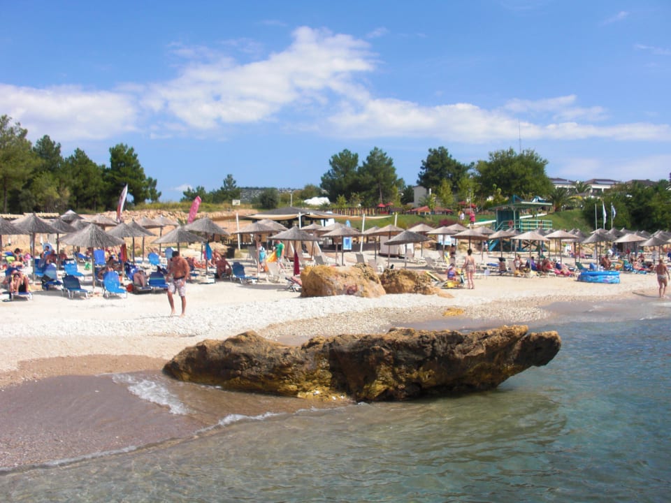 Strand vom Meer aus Alexandra Beach Thassos Spa Resort