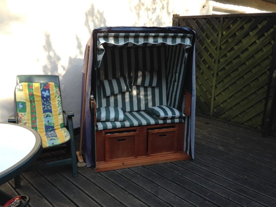 Strandkorb auf jeder Terrasse  Appartements Pferdehof & Haus Bela