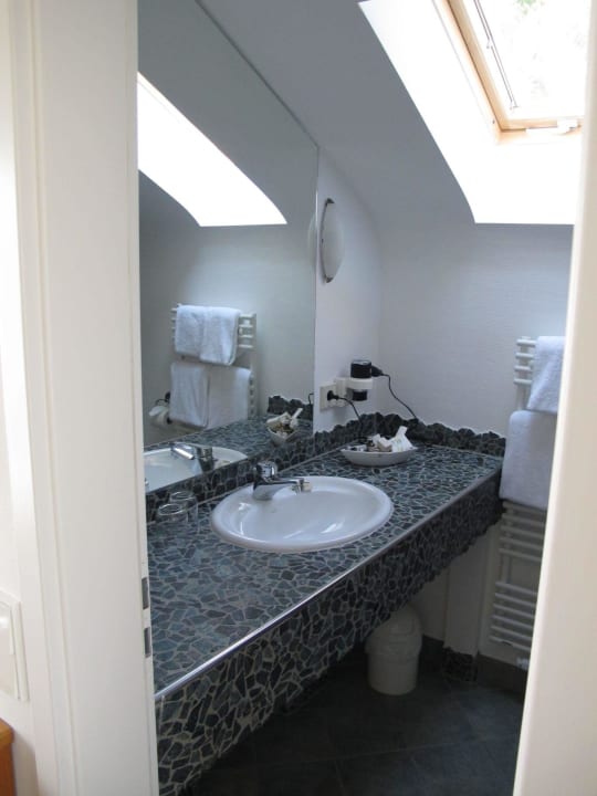 Blick in das Badezimmer Lupinenhotel Bodensee