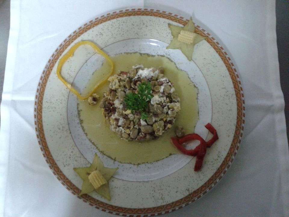 Musaka de gambas y berenjenas gratinadas Hostel Hnos Zamora