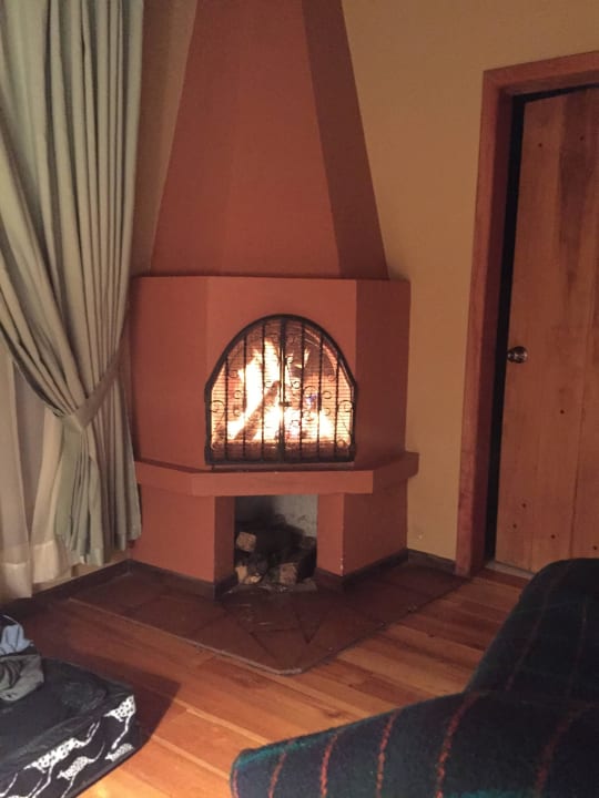 Kamin vom Bett aus Hacienda Leito