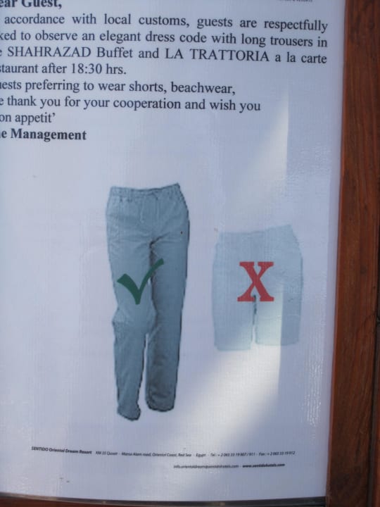 Nicht mit kurzer Hose Swisstouch Oriental Resort Marsa Alam
