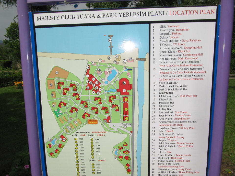 Plan hotelu Club Tuana Fethiye