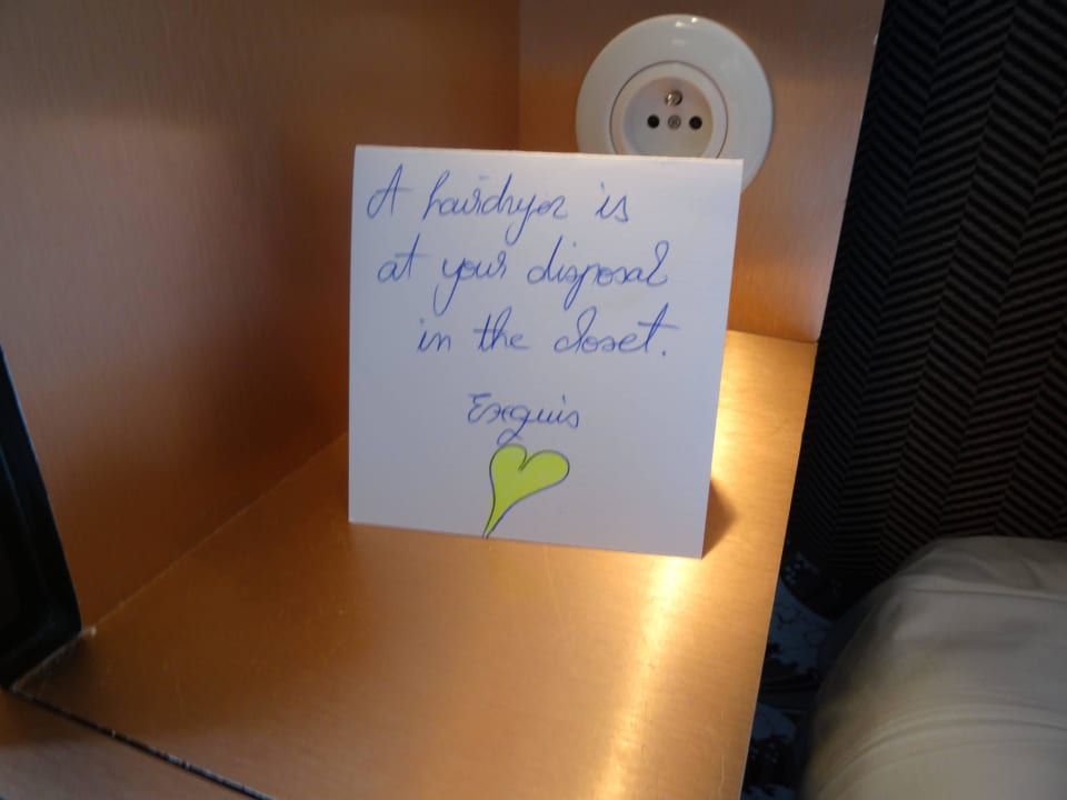 Hinweis von der Putzfrau Hotel Exquis