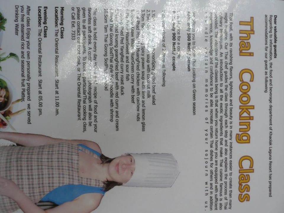 Thai Cooking - Plakat Khaolak Laguna Resort