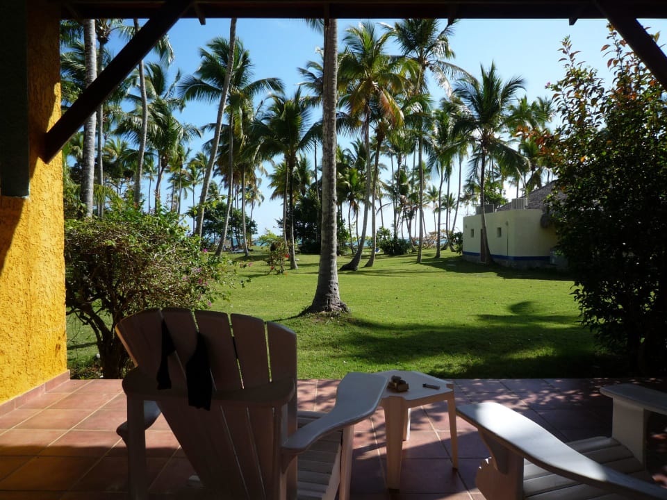 Blick von der Terrasse Wyndham Alltra Samana