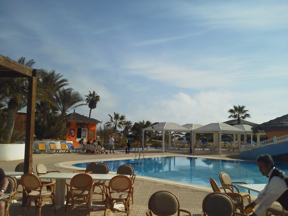 Blick von der Terrasse vor dem Speisesaal Caribbean World Thalasso Djerba