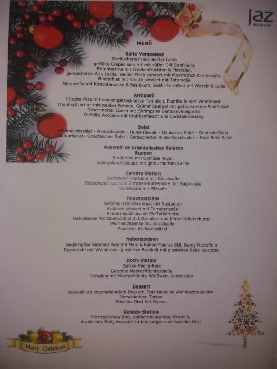 Galadinner am Heiligen Abend Jaz Aquaviva