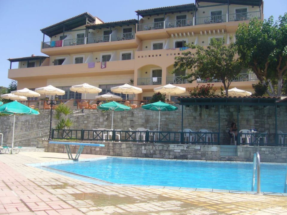 Das sehr nette Hotel vom Pool aus gesehen Hotel Forest Park