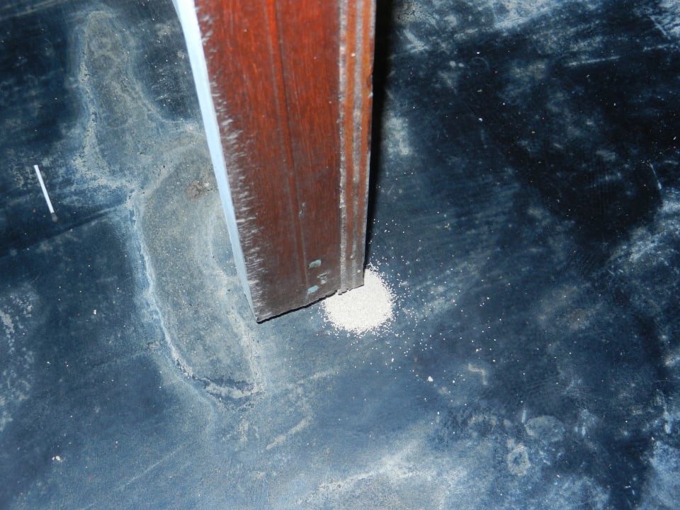 Holzwurmhäufchen überall - Küchenzeile Palm Beach Guesthouse