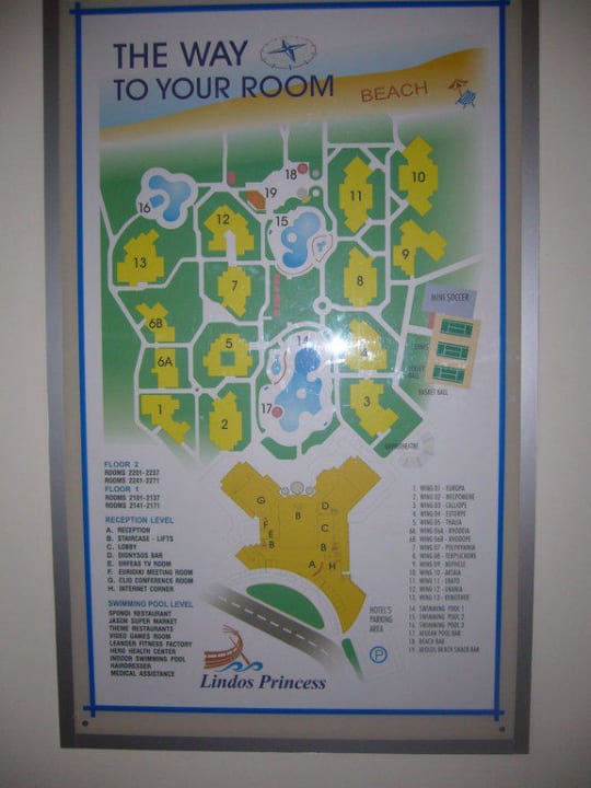Lageplan Lindos Princess Beach Resort & Spa