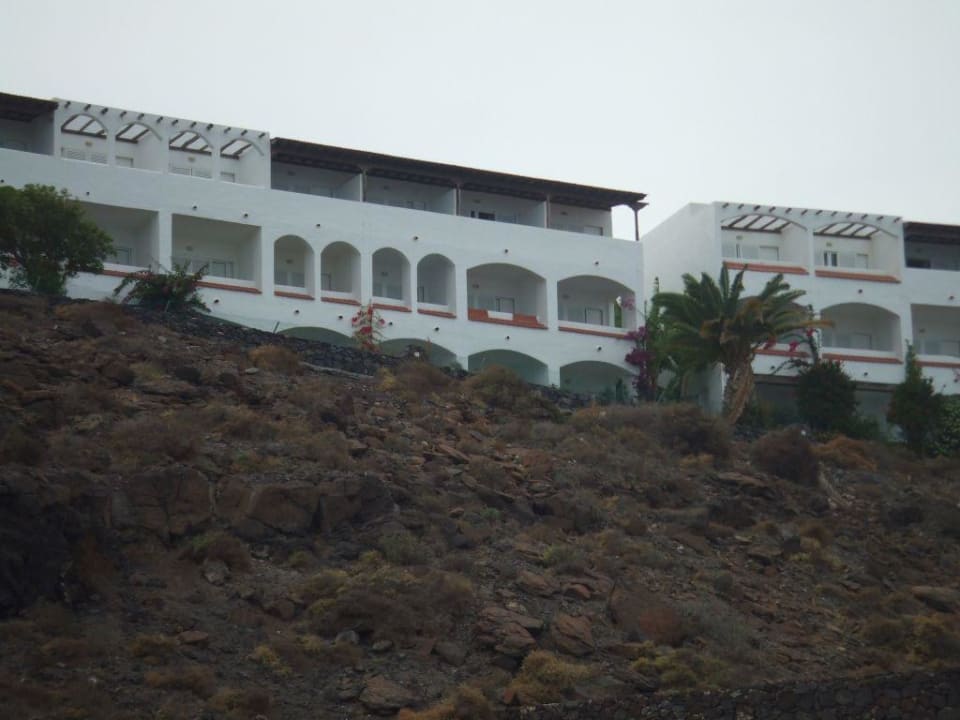 Blick vom Strand auf Block 4 Club Jandia Princess