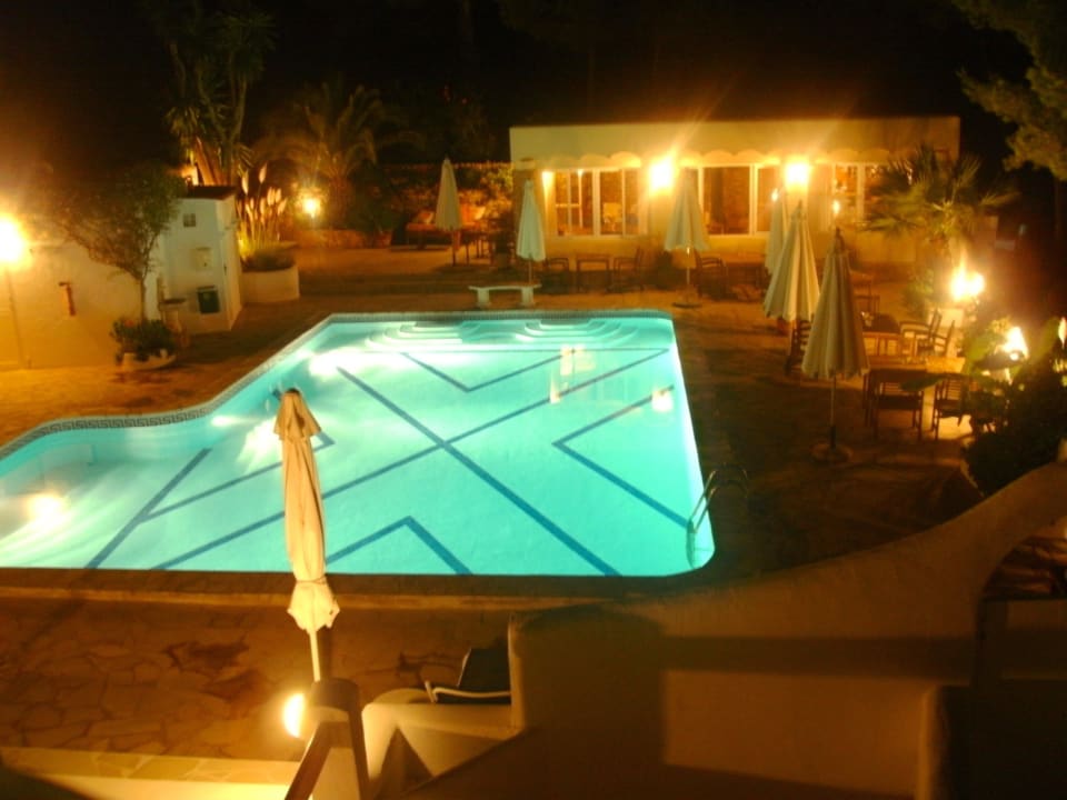 Poolanlage und Restaurant Abend Hacienda Encanto del Rio