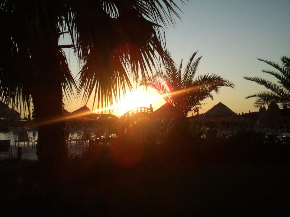 Sonnenuntergang überm Pool Seaden Sea World Resort & Spa