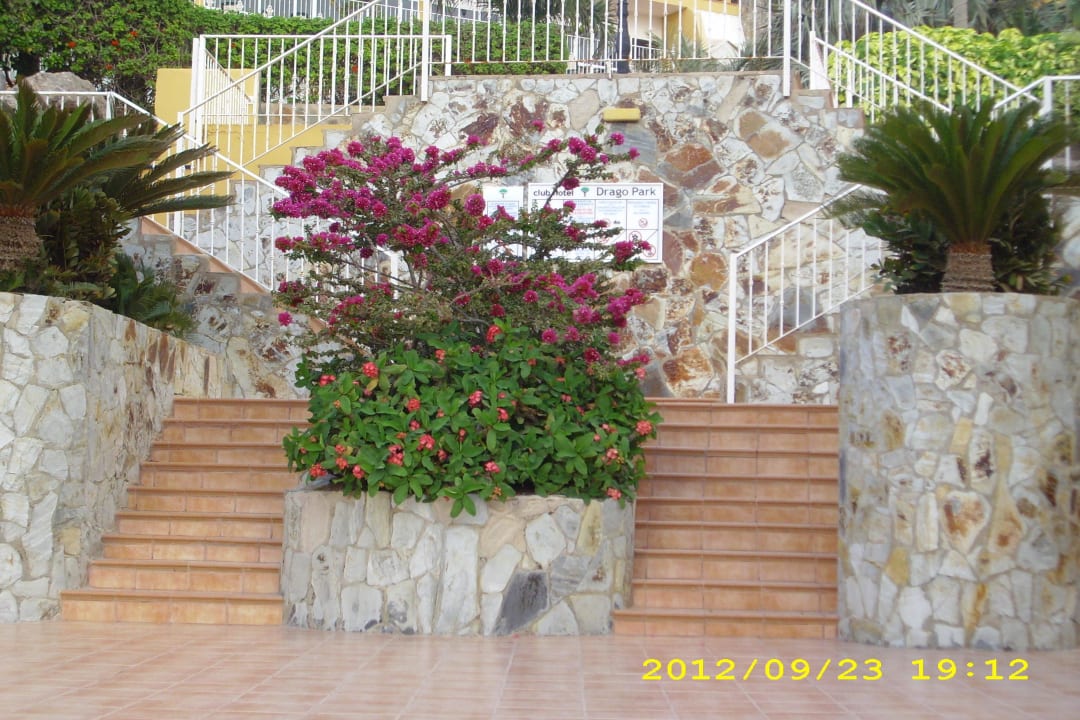 Treppenaufgang vom Poolbereich zum Restaurant Club Hotel Drago Park