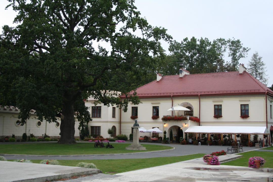 Dziedziniec z dębem Hotel Zamek Dubiecko