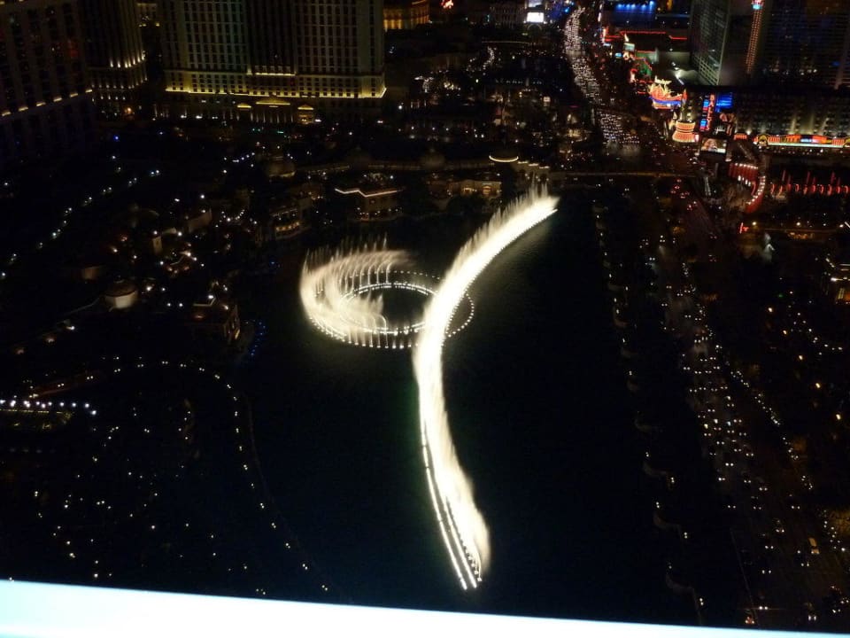 68. Etage Blick vom Balkon auf das Bellagio The Cosmopolitan of Las Vegas