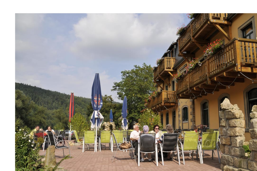 Blick auf die Elb-Terrasse Pension Bomätscher