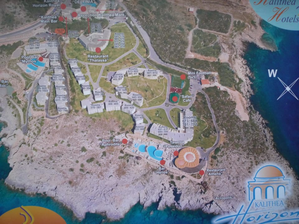 Plan der Hotelanlage Hotel Kalithea Horizon Royal
