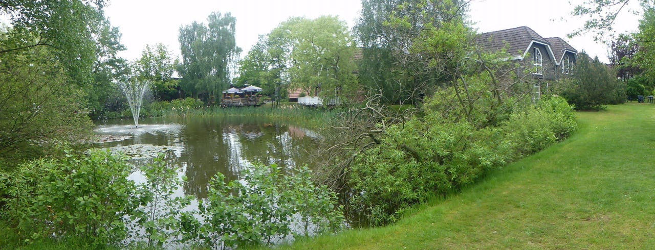 Teich vor der Rezeption Eurostrand Resort Lüneburger Heide