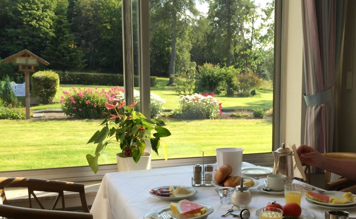Ausblick vom Frühstückstisch Berghotel Hoher Knochen