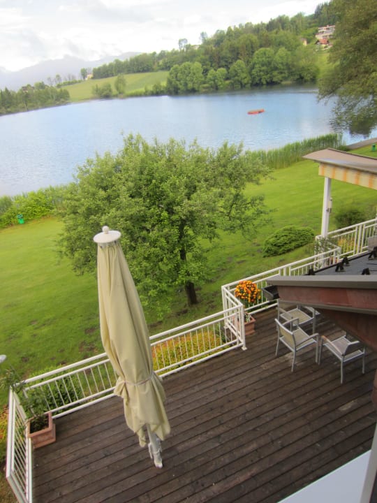 Blick vom Balkon zum See Gasthof Camping Maltschacher Seewirt