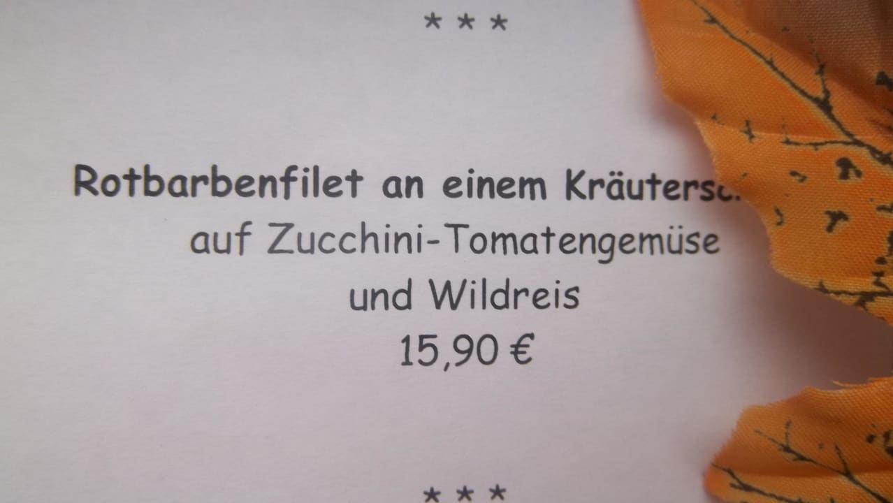 Das "Rotbarbenfilet" stand auch auf der Karte Hotel Haus Appel