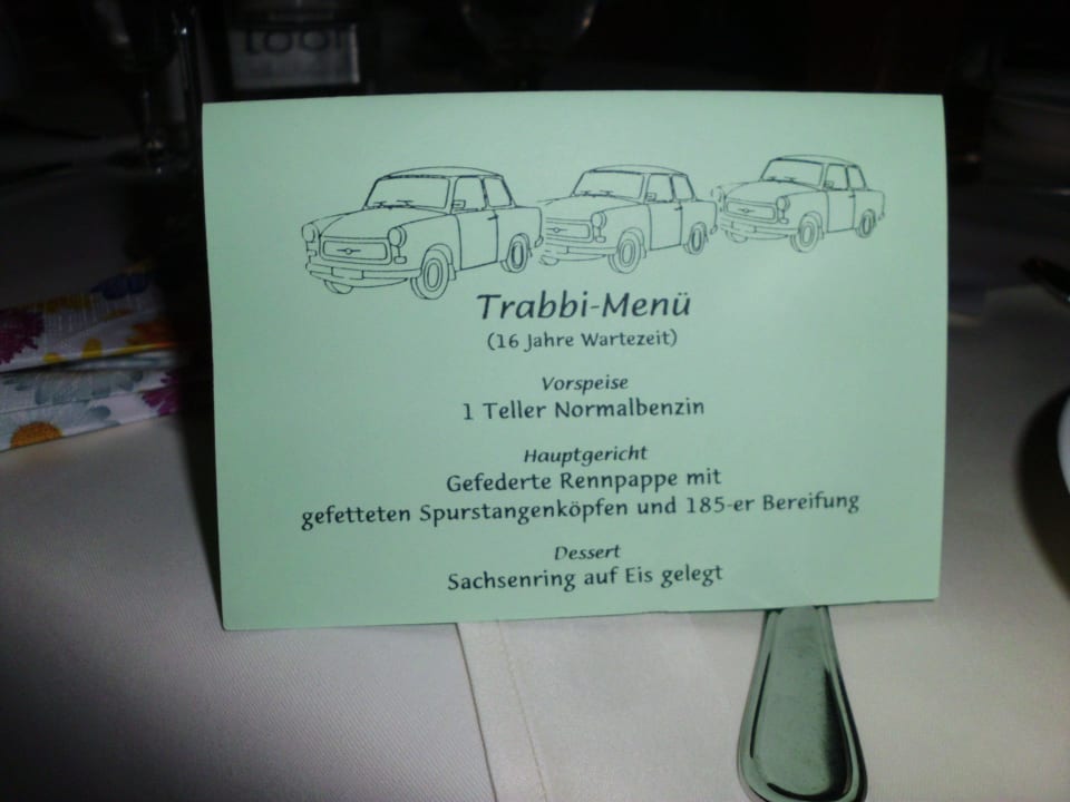 3 Gang Menükarte Parkhotel Pretzsch