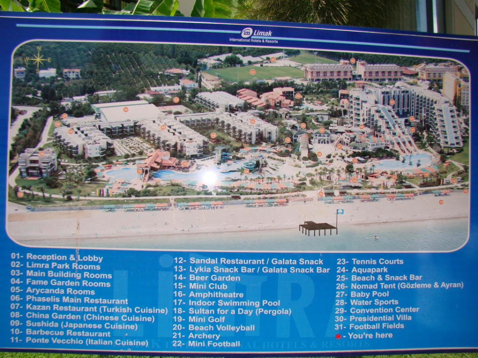 Схема отеля Limak Limra Hotel & Resort