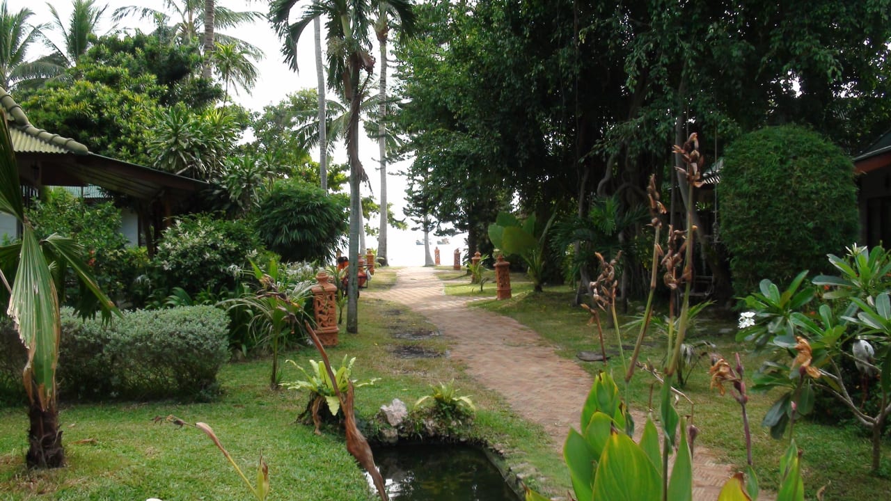 Chemin bungalow jusqu'a la plage  Crystal Bay Yacht Club Beach Resort