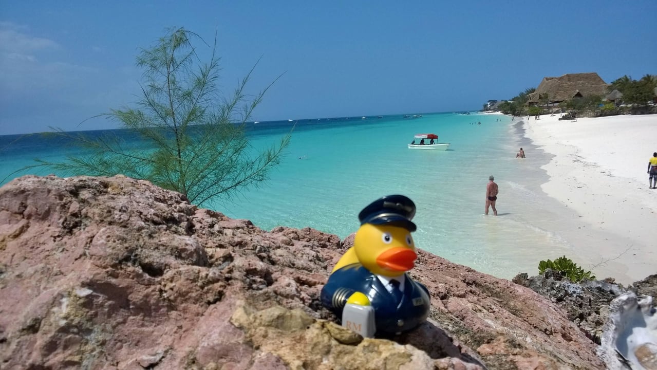 "Feri" und Blick auf das Marco Polo Boot Royal Zanzibar Beach Resort