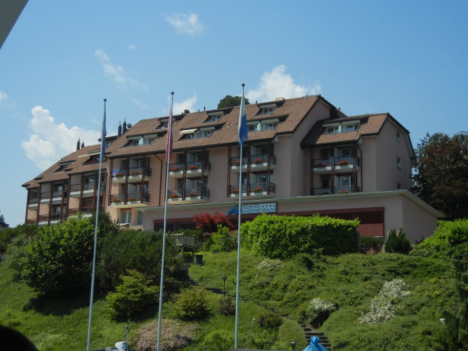 Blick vom Bootsanleger zum Hotel Seehotel Kastanienbaum