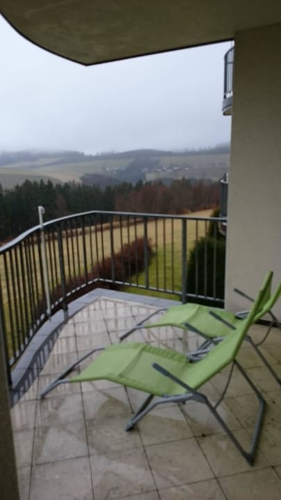 Aussicht vom Balkon  Berghotel Hoher Knochen