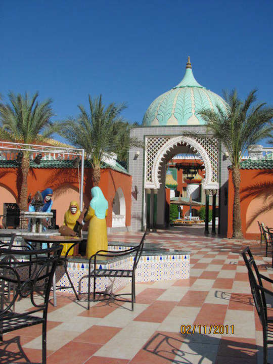 Sitzgelegenheit im Bereich der Rezeption Pickalbatros Alf Leila Wa Leila Resort - Neverland Hurghada