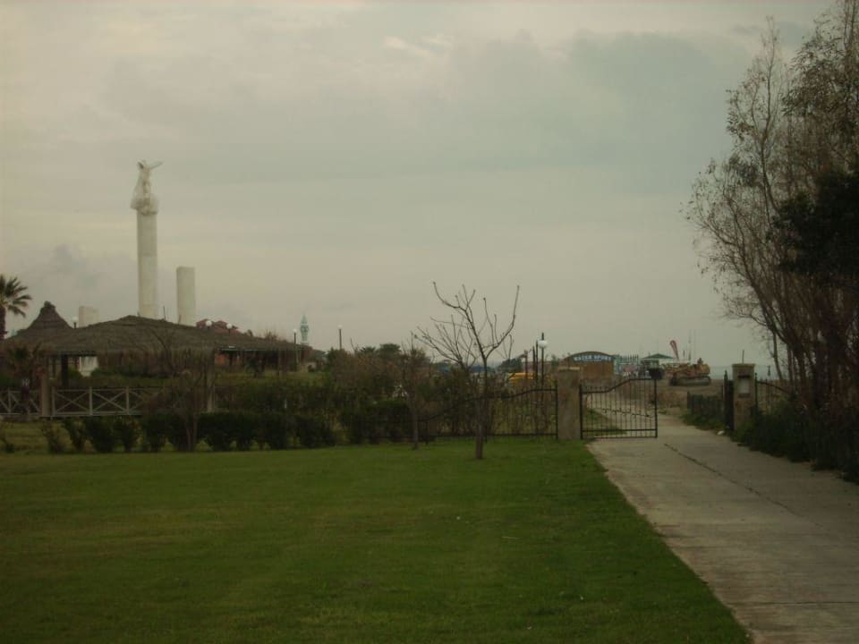 Bagger und Baulärm im Garten Sunrise Resort Hotel