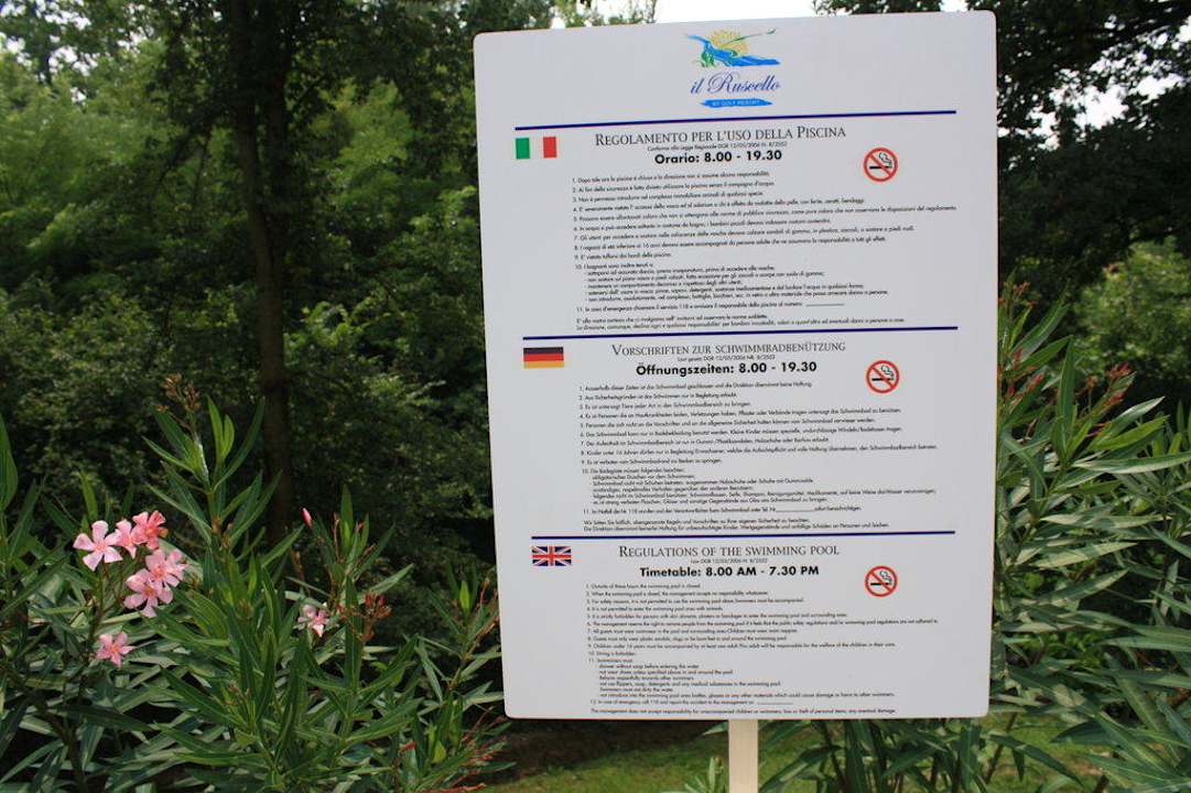 Poolregeln in der Residence Residence il Ruscello