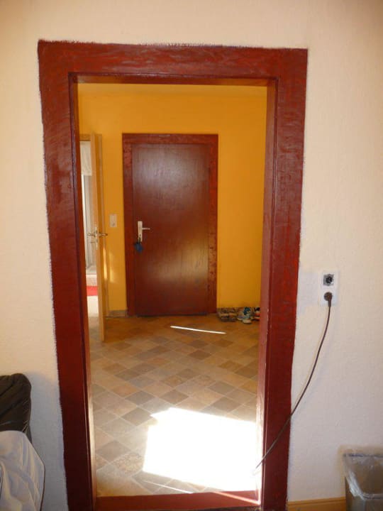 Blick vom Schlafzimmer in die Küche Pension zum Mainblick