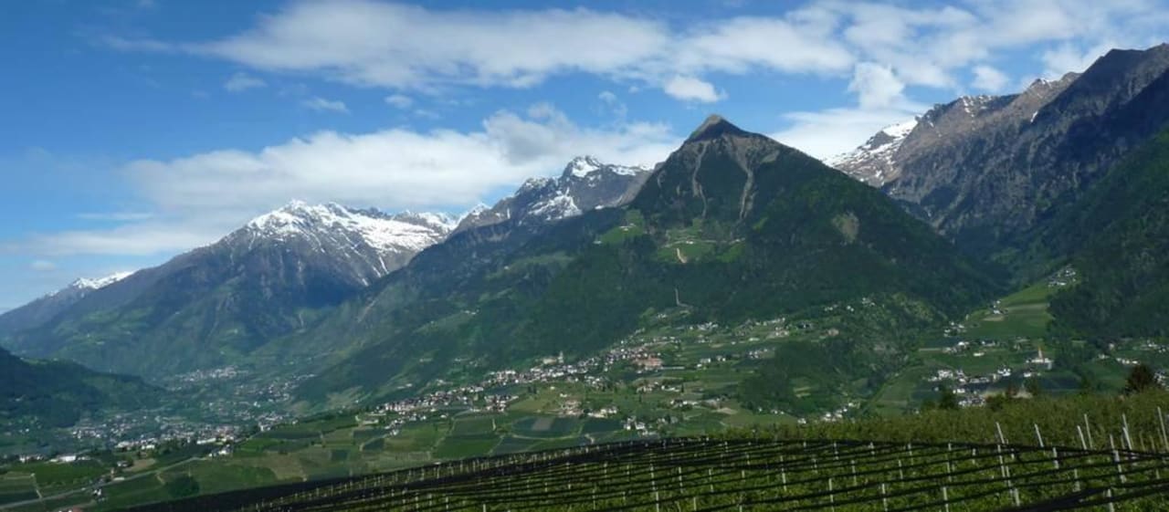Traumhafter Panoramablick auf das Meraner Land Garni Gurterhof