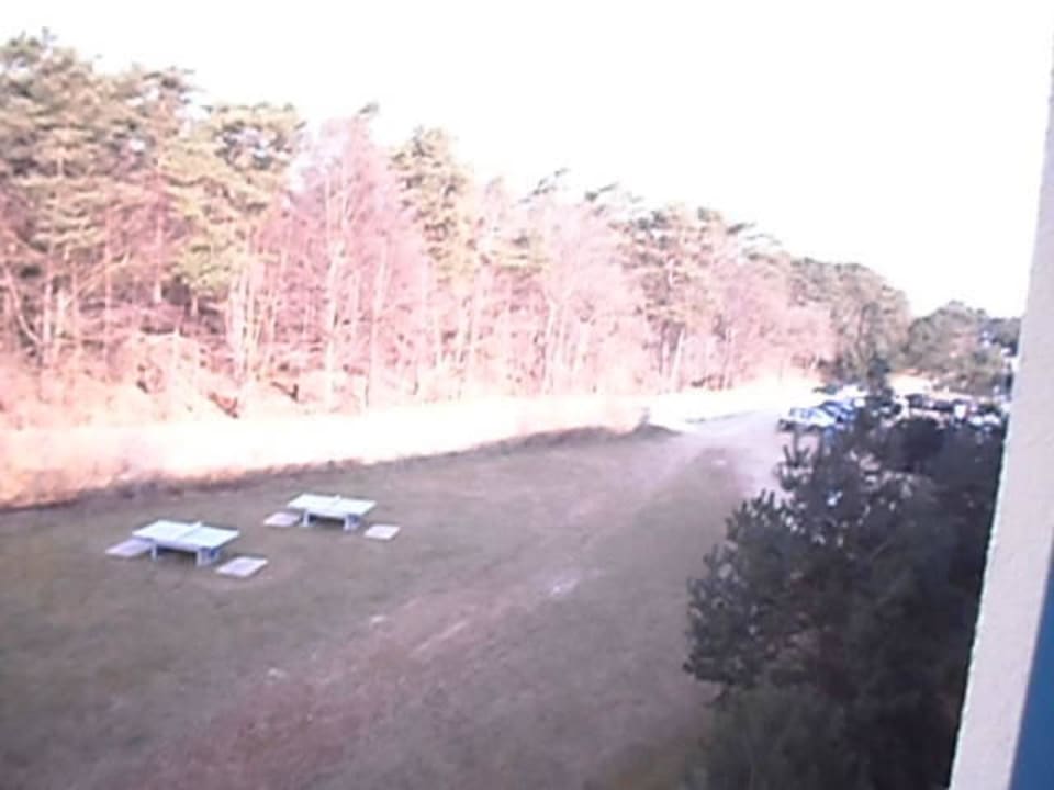 Morgendlicher Ausblick aus dem Zimmerfenster Casa Familia Familienferienstätte