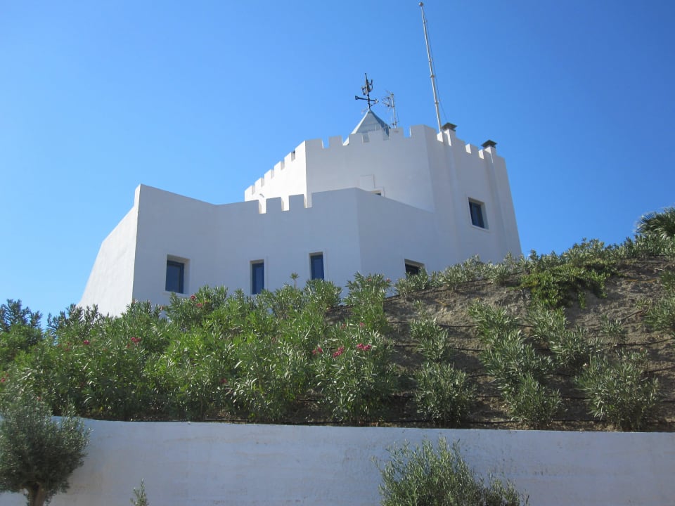 Kleines geschlossenes Restaurant ganz oben Lagas Aegean Village